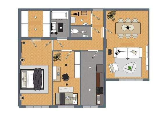 Grundriss mit Austattung