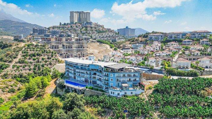 Sea and City View Apartment in a Social Complex in Alanya Kargıcak