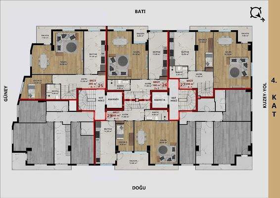 Flats 300 m From the Cliffs in Kaleiçi, Muratpaşa