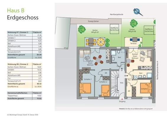 Grundriss Haus B - Erdgeschoss