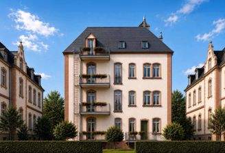 Rückansicht mit Balkon (KI)