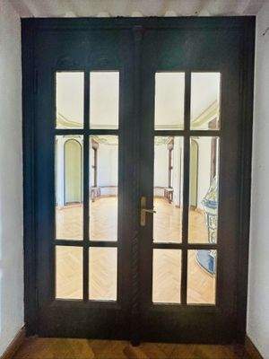 Massivholztür mit Glaseinsatz