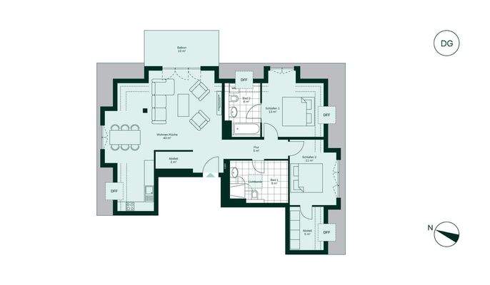 Komfortabler Grundriss