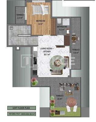 Modern Houses with Panoramic City and Sea Views in Alanya Antalya