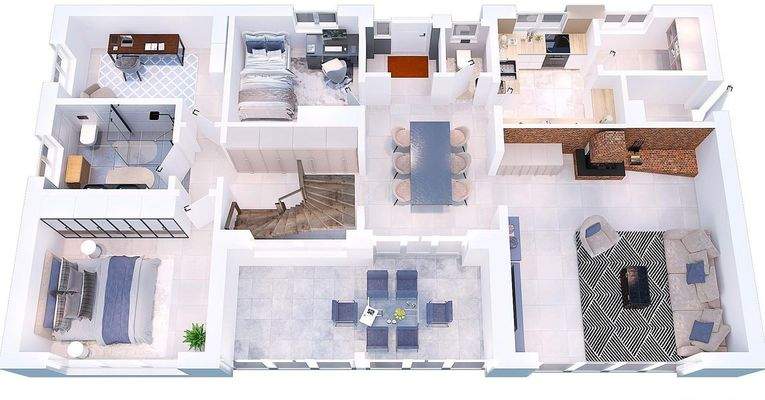 Haupthaus Erdgeschoss ist so