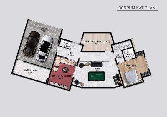 Detached Villas in a Complex with Private Beach in Türkbükü