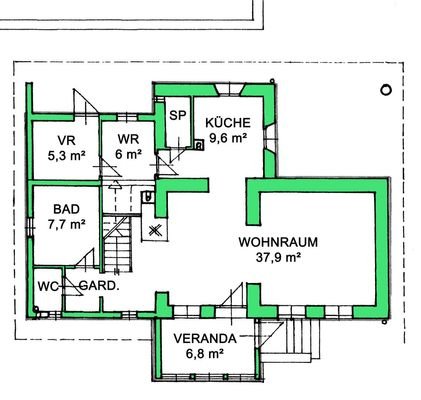 Grundriss Skizze Erdgeschoß