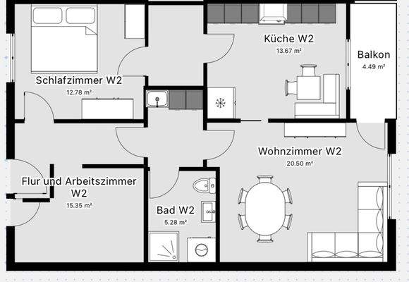 Ca. 80 qm Wohnung