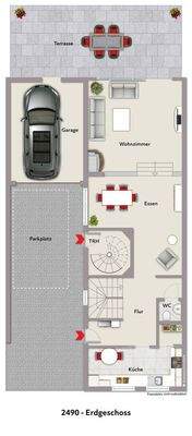 Grundriss EG visualisiert 2490