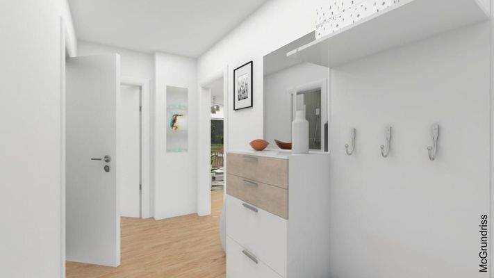 Graz-Gartenwohnung-Diele-Visualisierung