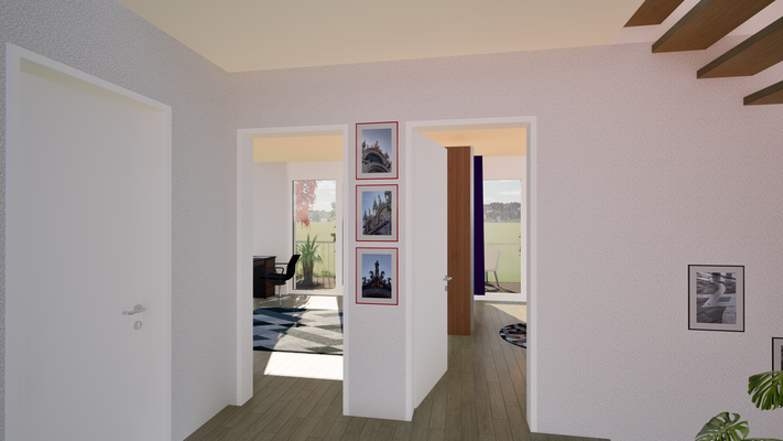 Flur Blick in die Kinderzimmer