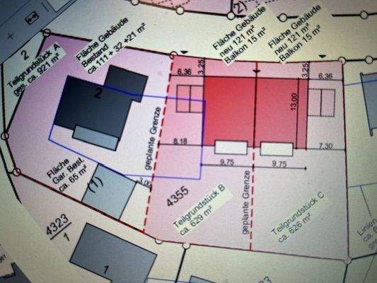 Lageplan mit 2 Parzellen