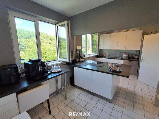 Küche mit Blick in die Natur