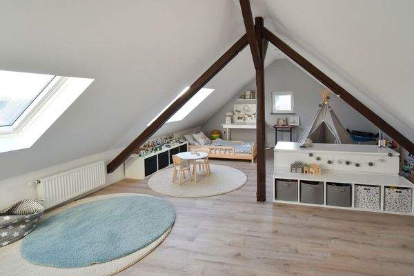 Kinderzimmer Dachgeschoss illustriert