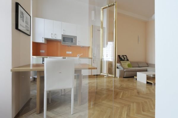 Wohnbereich mit Küche / living room with kitchen