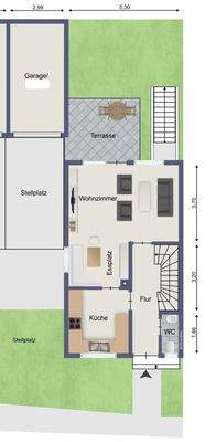 EG Grundriss mit Garage 