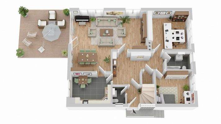 Grundriss Erdgeschoss (nicht maßstabsgetreu)