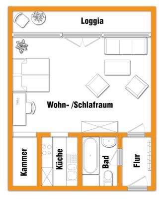 Schematischer Grundriss
