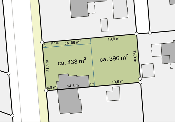 Lageplan mit Aufteilungsvorschlag