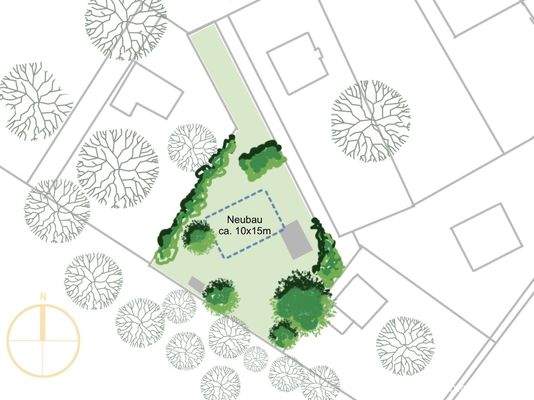 Baugrundstück mit Skizze Neubau