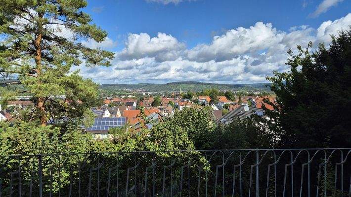Aussicht vom Balkon im Sommer