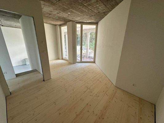 Schlafzimmer mit überdachtem Freisitz 