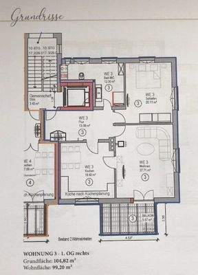 Grundriss Whg. 3 1. OG rechts