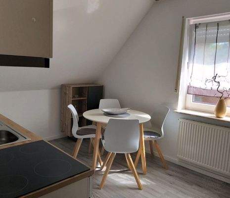 Essbereich in der Küche im Dachgeschoss