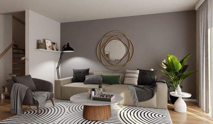 Lichtdurchfluteter Wohnbereich dank bodentiefer Fe