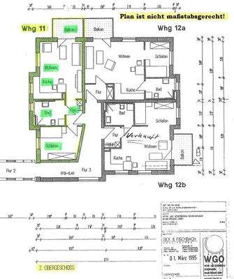 Grundriss Wohnung Nr. 11, 2. Obergeschoss