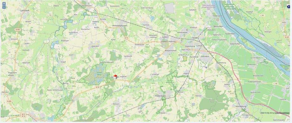 die Lage grob in OPENSTREET