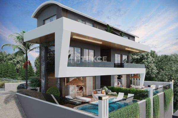 Semi-Detached Sea-View Villas with Private Pools in Tepe Alanya