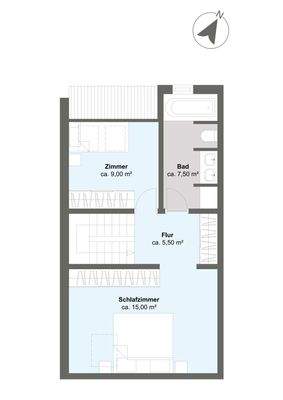 Maisonettwohnung A Grundriss Obergeschoss