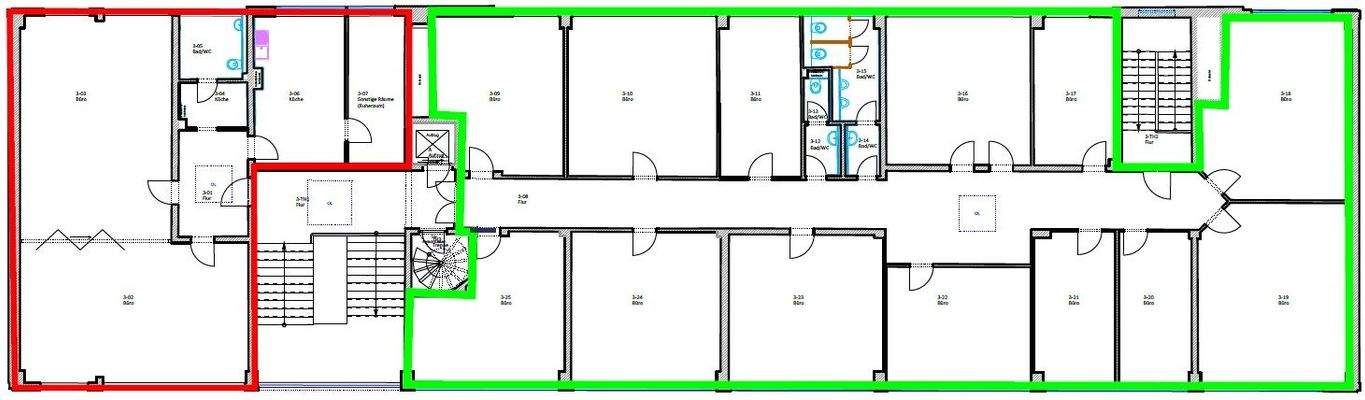 3. OG 538 m², teilbar ab 136 m²