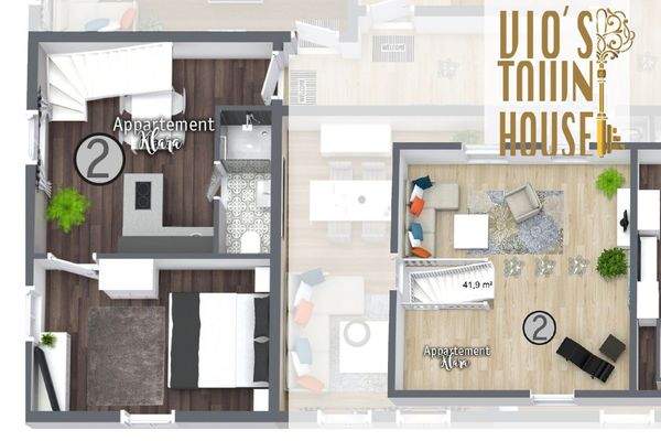 Grundriss der 2 Etagen