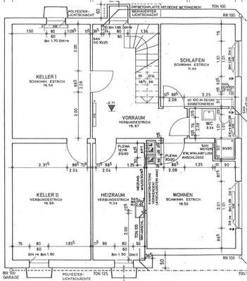 Grundriss UG-Wohnen + Keller