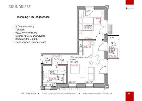 Grundriss Wohnung 1