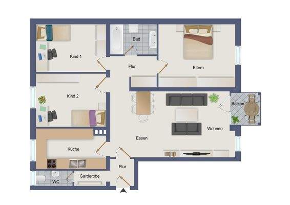 Grundriss der Wohnung