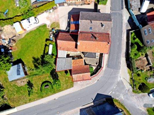 Blick auf das Grundstück aus der Vogelperspektive