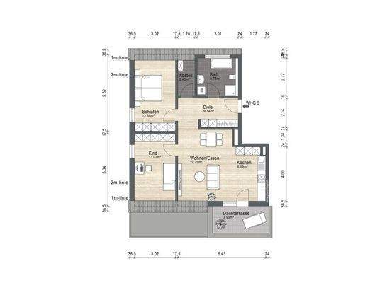 Grundriss DG Wohnung 6