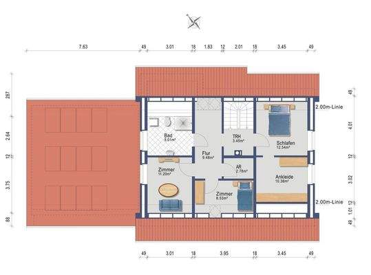 Grundriss Obergeschoss