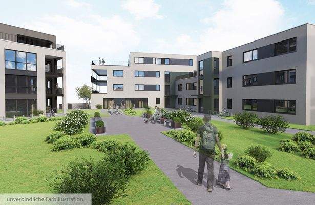 Ansicht Haus 3 und Haus 2, Innenhof