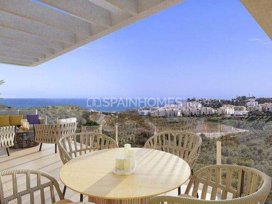Golf Front Sea View Apartments with Large Terraces in Mijas