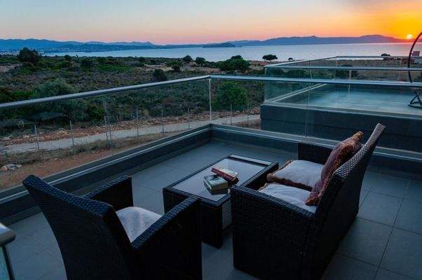 Kreta, Agios Onoufrios: Neu erbaute Villa mit perfektem Meerblick zu verkaufen