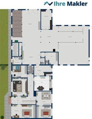 Grundriss EG - Wohnhaus & Stallungen