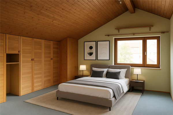 Schlafzimmer DG - virtually staged