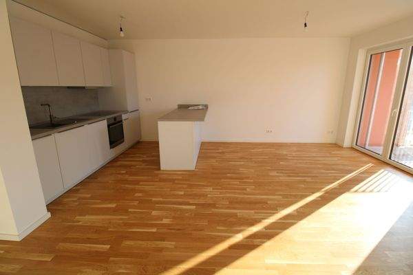 Moderne Küche mit Holzboden