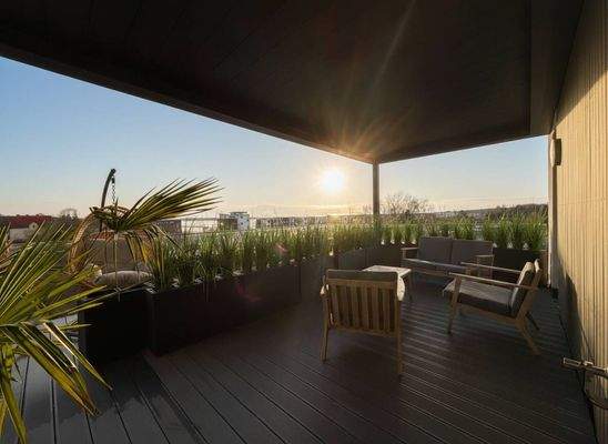 Blick von der Dachterrasse Richtung Goitzsche