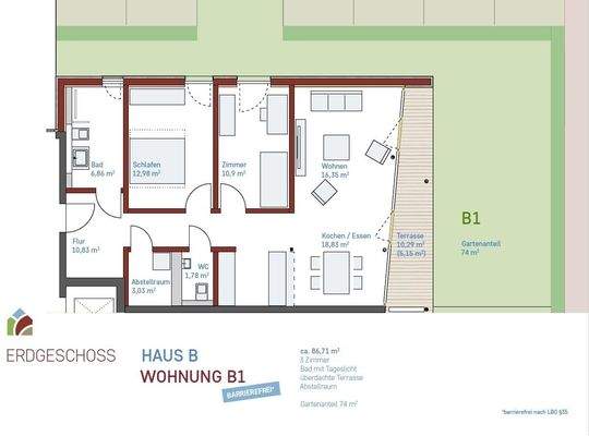 Grundriss Wohnung B1