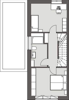 Doppelhaushälfte Bermatingen – Grundriss Obergeschoss